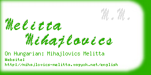melitta mihajlovics business card